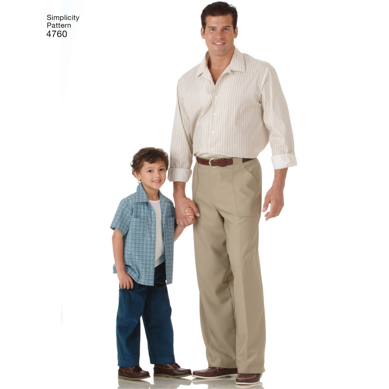 kalender Syge person Overlegenhed Skjorte og bukser far/søn snitmønster