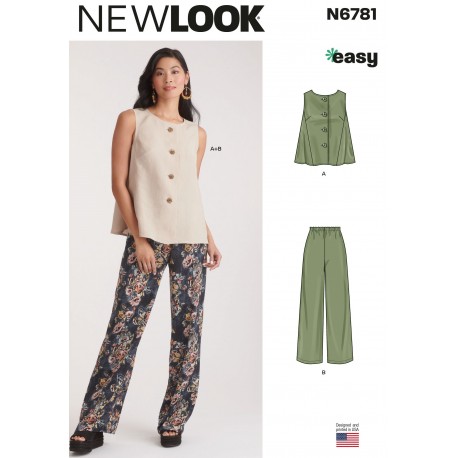 Bluse og bukser New look snitmønster easy N6781