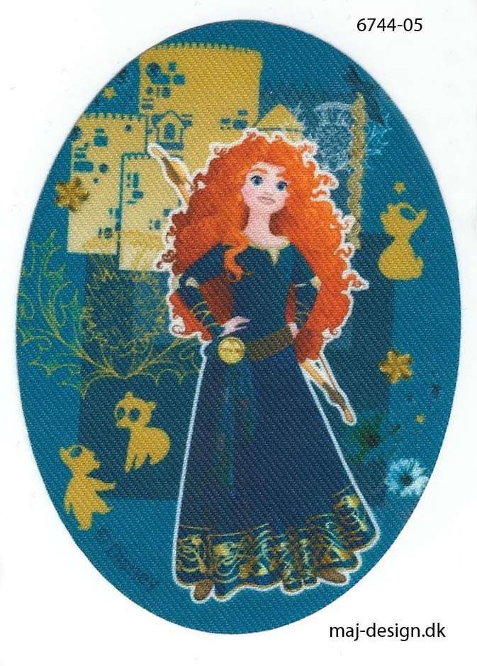 Tegne forsikring Åre klaver Disney prinsesse Modig Printet strygelap oval 11x8 cm